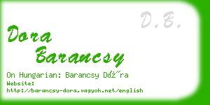 dora barancsy business card